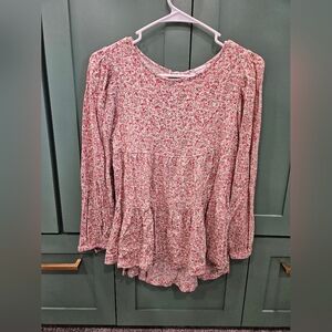American Eagle Outfitters Pink Floral Blouse